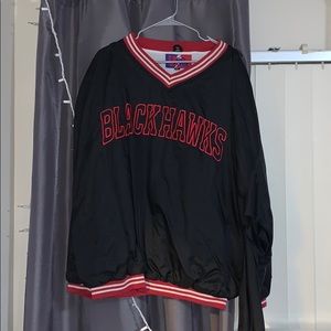 Mens Vintage Blackhawks Pullover Windbreaker